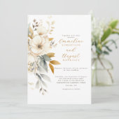 アースィーな水彩のワイルドフラワーボヘミアウェディング 招待状 (スタンド正面)