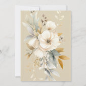 アースィーな水彩のワイルドフラワーボヘミアウェディング 招待状 (裏面)