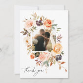 アースィーな秋の花のウェディングフォト サンキューカード (正面)