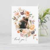アースィーな秋の花のウェディングフォト サンキューカード (スタンド正面)