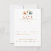 アースィーな野生の花の結婚式RSVPカード 出欠カード (正面)