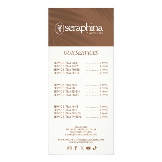 アースィーエレガンスロゴ ビューティー、ウェルネス、スパ ラスト ラックカード (正面)