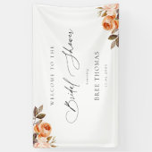 アースィーオータム フローラル ブライダルシャワー ウェルカム 横断幕 (縦)