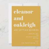 アースィーボヘミアム ラストイエロー モダン幾何学 ウェディング 招待状 (正面)