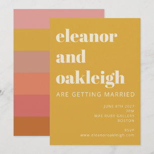 アースィーボヘミアム ラストイエロー モダン幾何学 ウェディング 招待状