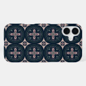 アースィー フラワー ジオメトリック タイル iPhoneケース (裏面横)