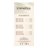 アースィ エレガンス ロゴ ビューティー、ウェルネス、スパ アイボリー ラックカード (正面)