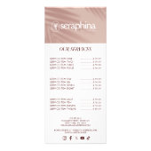 アースィ エレガンス ロゴ ビューティー、ウェルネス、スパ ピンク ラックカード (正面)