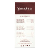 アースィ エレガンス ロゴ ビューティー、ウェルネス、スパ マロン ラックカード (正面)