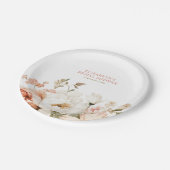 アースィ ボタニカル ダスティ ローズ フローラル ブライダル シャワー ペーパープレート (アングル)