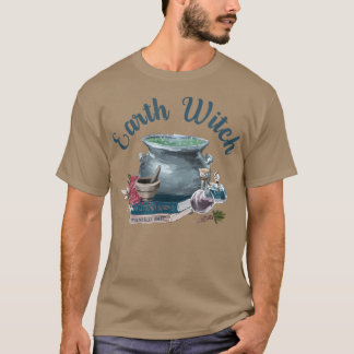 アースウィッチハーバリストグリーンウィッチクラフトビーガン Tシャツ