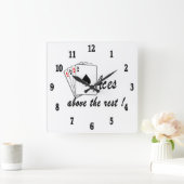 アースオーバーザレストホワイト スクエア壁時計 (ホーム)