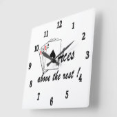 アースオーバーザレストホワイト スクエア壁時計 (傾斜)