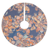 アースカラーとネイビーの秋のボタニカル ブラッシュドポリエステルツリースカート (正面)