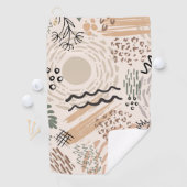 アースカラーと抽象芸術シェイプの装飾 ゴルフタオル (インサイチュ)