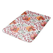 アースカラーと秋の花のモノグラム バスマット (アングル)