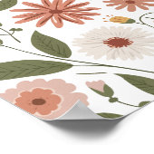 アースカラーのあったかな秋の花柄 ポスター (角)