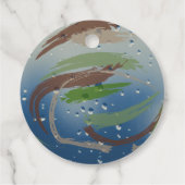 アースカラーのグリーン、ブラウン、ベージュの筆跡 フェイバータグ (裏面)