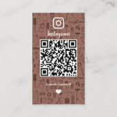 アースカラーのテラコッタ ヘアサロン Instagram QR 名刺 (裏面)