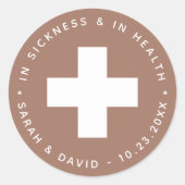 アースカラーのブラウン緊急キット  喜びと悲しみの中で ラウンドシール (正面)