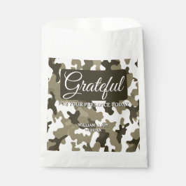 アースカラーのブラウン&タン カモフラージュ 感謝 フェイバーバッグ