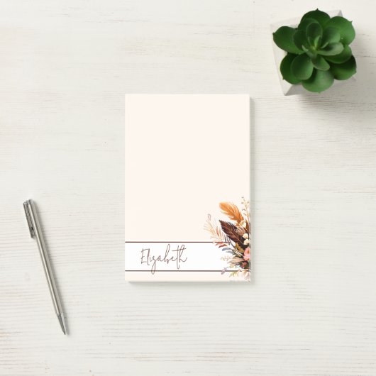 アースカラーのボヘミアンスタイルの花束(オーダーメイド) ポストイット (オフィス)