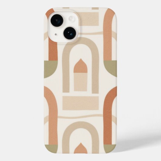 アースカラーのミニマルアーチフォンケース Case-Mate iPhoneケース (裏面)