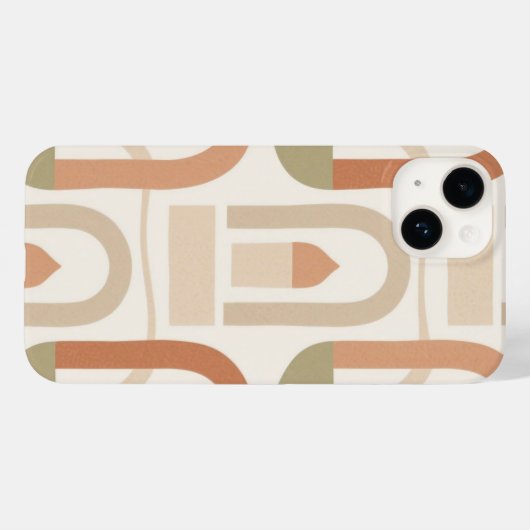 アースカラーのミニマルアーチフォンケース Case-Mate iPhoneケース (裏面 (横))