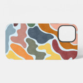 アースカラーのモダン抽象イラスト。 iPhoneケース (裏面横)