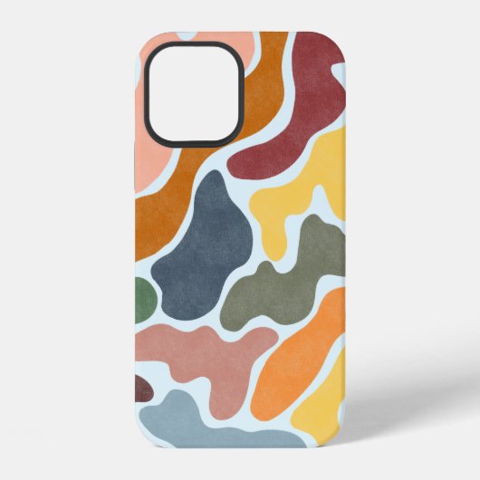 アースカラーのモダン抽象イラスト。 iPhoneケース (裏面)