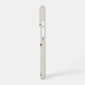 アースカラーのヴィンテージフローラ iPhone 16ケース (左側面)