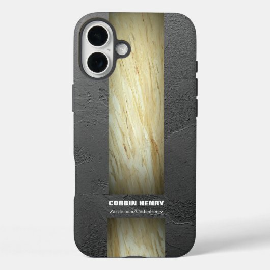 アースカラーの大理石の名前テクスチャ Case-Mate iPhoneケース (裏面)
