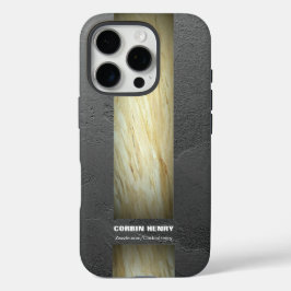 アースカラーの大理石テクスチャー iPhone 16 PROケース