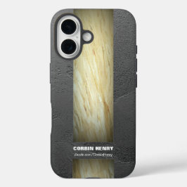 アースカラーの大理石テクスチャ iPhone 16ケース