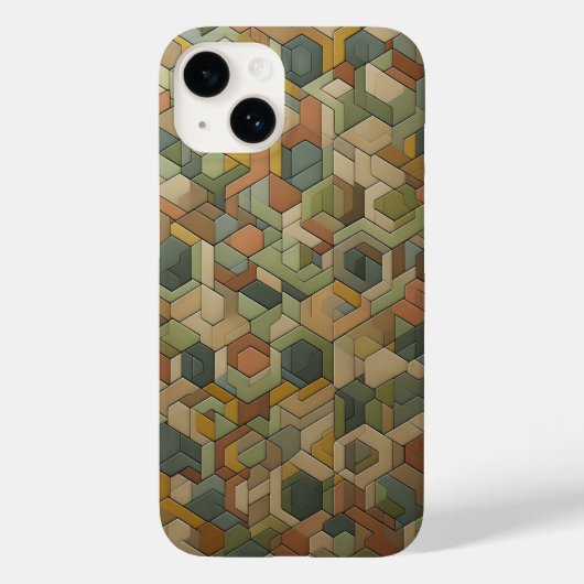 アースカラーの幾何学六角形スマホケース - モダン Case-Mate iPhoneケース (裏面)