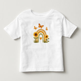 アースカラーの水彩ボヘミアン虹 トドラーTシャツ