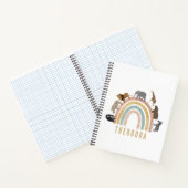 アースカラーの水彩レインボー ジャングル動物 ノートブック (内部)