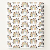 アースカラーの水彩レインボー ジャングル動物 ノートブック (裏面)