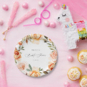 アースカラーの秋の花をモチーフにしたウェディングシャワーの紙皿 ペーパープレート (パーティー)