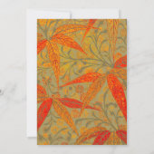 アースカラーの竹アート ヴィンテージ プリント オレンジ 招待状 (裏面)