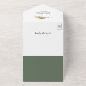 アースカラーの花とパンパス草の優雅なベイビーシャワー オールインワン招待状 (外側)