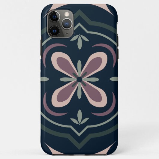 アースカラーの花の幾何学タイル Case-Mate iPhoneケース (裏面)