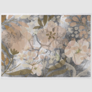 アースカラーの花びらウォッシュデコパージュティシュペーパー 薄葉紙