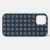 アースカラーの花柄の幾何学タイル Case-Mate iPhoneケース (裏面 (横))