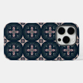 アースカラーの花柄の幾何学タイル Case-Mate iPhoneケース (裏面 (横))