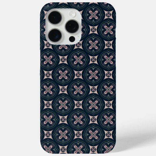 アースカラーの花柄幾何学タイル Case-Mate iPhoneケース (裏面)
