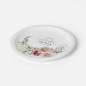 アースカラーの花 インテリア エレガント ボヘミア ブライズシャワー ペーパープレート (アングル)