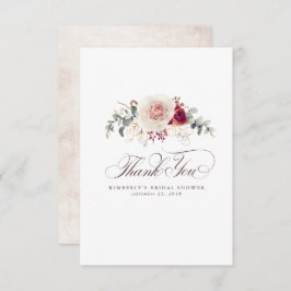 アースカラーの花 エレガントな小さな感謝 サンキューカード