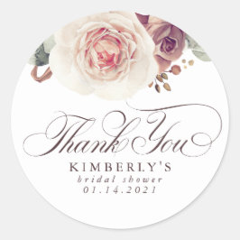 アースカラーの花 エレガント サンクス ラウンドシール