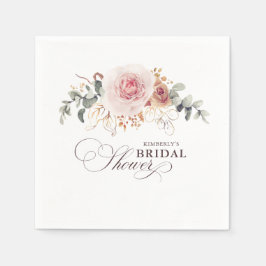 アースカラーの花 エレガント ボヘミアンのパーティー スタンダードカクテルナプキン